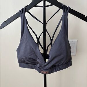 PINK Victoria’s Secret Ultimate Silver-Gray Strappy Back Bralette